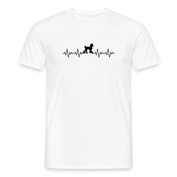 ECG du caniche Battement de cœur - T-shirt homme - blanc - Devant - AI Model Male 178 dark (178cm)
