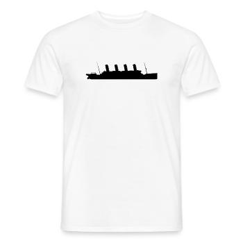 Titanic Silhouette Ship Design Minimaliste - T-shirt homme - blanc - Devant - AI Model Male 178 dark (178cm)