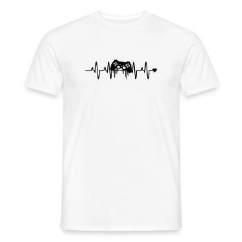 Gaming herzschlag - Männer T-Shirt - Weiß - Vorne - AI Model Male 178 dark (178cm)