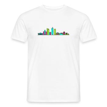 Dhaka City Skyline National Monument Art - Men's T-Shirt - white - Front - AI Model Male 178 dark (178cm)