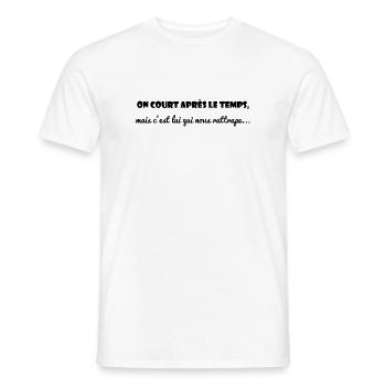LEBEN. PHILOSOPHIE. NACHRICHT. ZITATE. HUMOR - Männer T-Shirt - Weiß - Vorne - AI Model Male 178 dark (178cm)