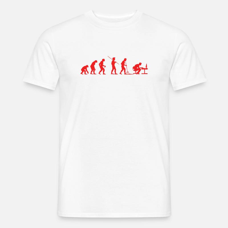 Evolution Gamer | Computer Freak Nerd PC - Männer T-Shirt - Weiß