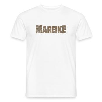 First name Mareike - Men's T-Shirt - white - Front - AI Model Male 178 dark (178cm)