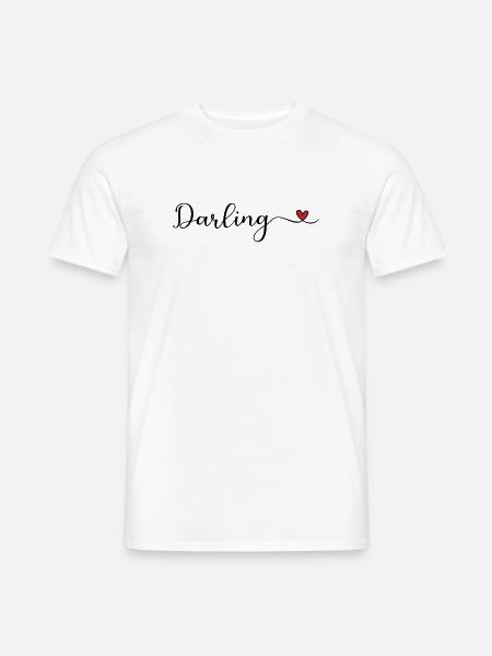 Darling Herz Typographie - Männer T-Shirt - Weiß