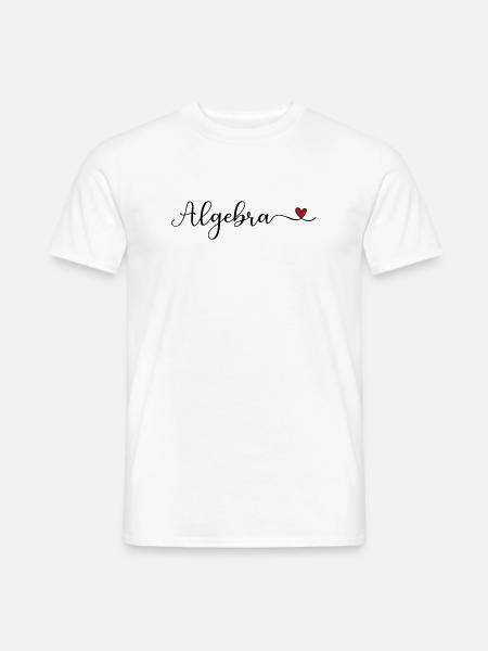 Algebra Schriftzug mit Herz - Männer T-Shirt - Weiß