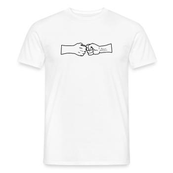Respektiere zwei Fäuste ohne Text - Männer T-Shirt - Weiß - Vorne - AI Model Male 178 dark (178cm)