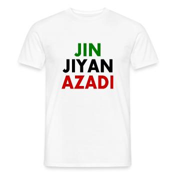 jin jiyan azadi - Männer T-Shirt - Weiß - Vorne - AI Model Male 178 dark (178cm)