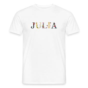 JULIA Name mit Blumen geschmückt - Männer T-Shirt - Weiß - Vorne - AI Model Male 178 dark (178cm)