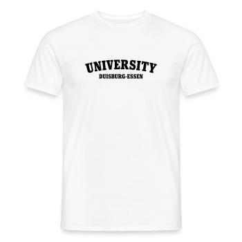 Université de Duisbourg Essen - T-shirt homme - blanc - Devant - AI Model Male 178 dark (178cm)
