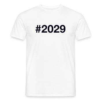 2029 Hashtag - Men's T-Shirt - white - Front - AI Model Male 178 dark (178cm)