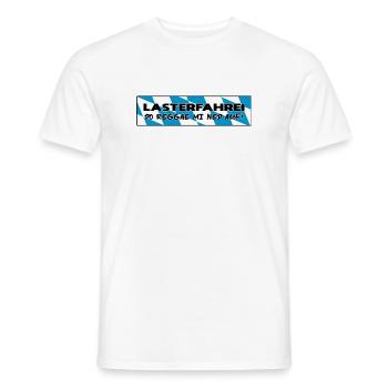 LASTERFAHREI - Do Reggae Mi Ned Auf! BAYERN Eckig - Männer T-Shirt - Weiß - Vorne - AI Model Male 178 dark (178cm)
