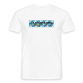 LASTERFAHREI - Do Reggae Mi Ned Auf! BAYERN Eckig - Männer T-Shirt - Weiß - Vorne - AI Model Male 178 dark (178cm)