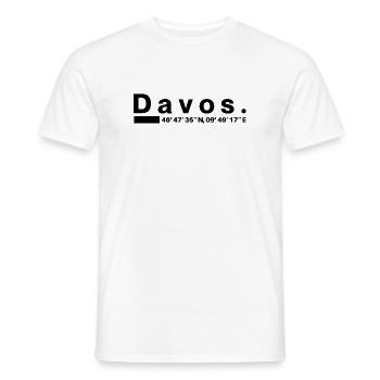 Davos Koordinaten Graubünden Bündner Bündnerin - Männer T-Shirt - Weiß - Vorne - AI Model Male 178 dark (178cm)