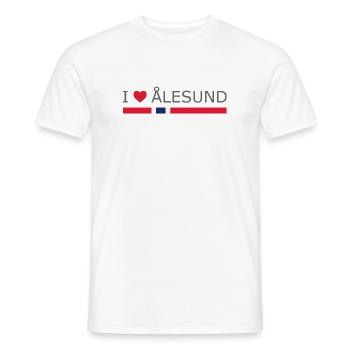 I love Alesund - Norway - Norge - Norwegen - Men's T-Shirt - white - Front - AI Model Male 178 dark (178cm)