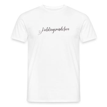 Lettrage fille préférée - T-shirt homme - blanc - Devant - AI Model Male 178 dark (178cm)