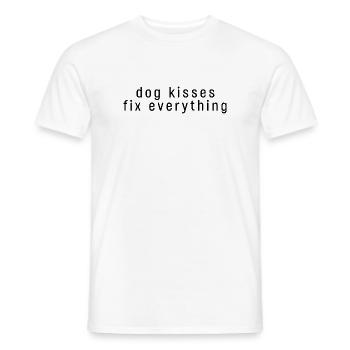 Dog Kisses Fix Everything - Cadeau pour chien chéri - T-shirt homme - blanc - Devant - AI Model Male 178 dark (178cm)