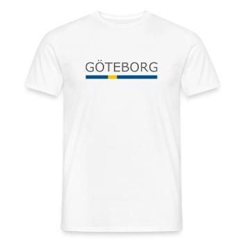 Drapeau de la Suède - Göteborg - Sverige - Suède - T-shirt homme - blanc - Devant - AI Model Male 178 dark (178cm)
