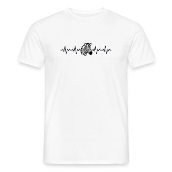 Zebra ECG Heartbeat - T-shirt homme - blanc - Devant - AI Model Male 178 dark (178cm)