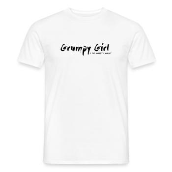 Grumpy Girl – I do what I want - Men's T-Shirt - white - Front - AI Model Male 178 dark (178cm)
