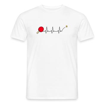 ECG du battement cardiaque du tennis de table - T-shirt homme - blanc - Devant - AI Model Male 178 dark (178cm)