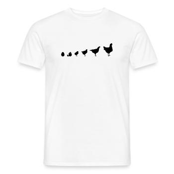 Hühner Fans -  Hahn - Gockel - Küken - Ei - Bio - Männer T-Shirt - Weiß - Vorne - AI Model Male 178 dark (178cm)