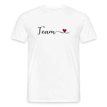 Team with heart - Men's T-Shirt - white - Front - AI Model Male 178 dark (178cm)