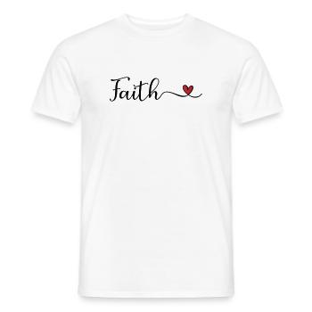 Typographie de la foi avec un cœur - T-shirt homme - blanc - Devant - AI Model Male 178 dark (178cm)