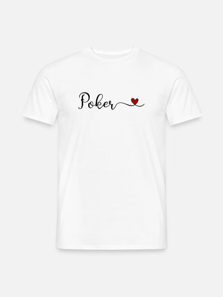 Poker Herz - Männer T-Shirt - Weiß
