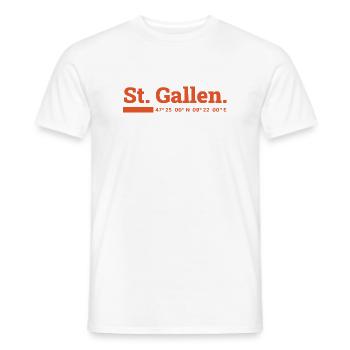 St Gallen Koordinaten - Männer T-Shirt - Weiß - Vorne - AI Model Male 178 dark (178cm)