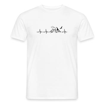 Montagne Montagnes Montagnes Heartbeat Fréquence Puls ECG - T-shirt homme - blanc - Devant - AI Model Male 178 dark (178cm)