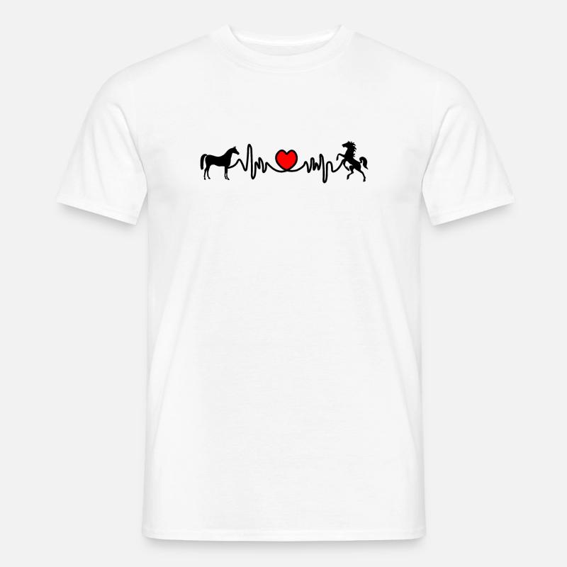 Herzfrequenz reiten - Männer T-Shirt - Weiß