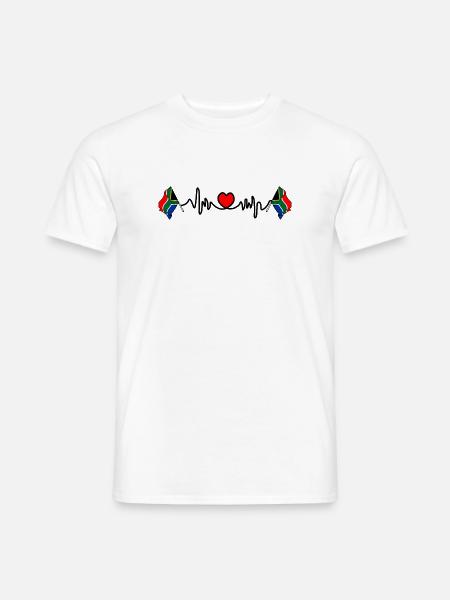 Herzfrequenz-Cardio für Südafrika - Männer T-Shirt - Weiß