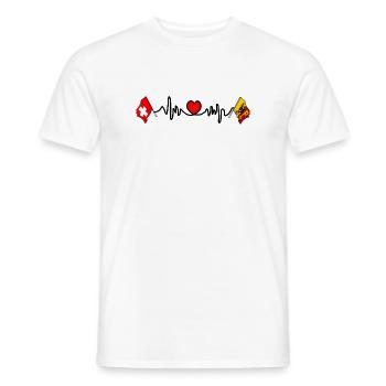 Cardio cardiaque Drapeau Suisse, Canton ou Genève - T-shirt homme - blanc - Devant - AI Model Male 178 dark (178cm)