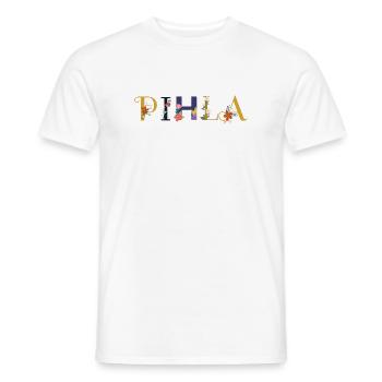 PIHLA name decorated with flowers - Men's T-Shirt - white - Front - AI Model Male 178 dark (178cm)