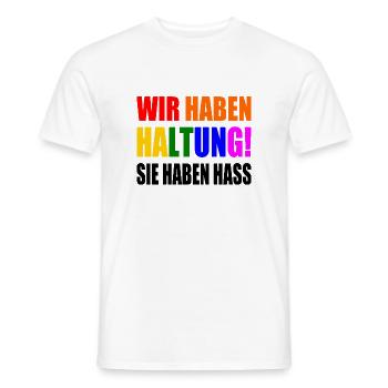 wir haben haltung sie haben hass - Männer T-Shirt - Weiß - Vorne - AI Model Male 178 dark (178cm)