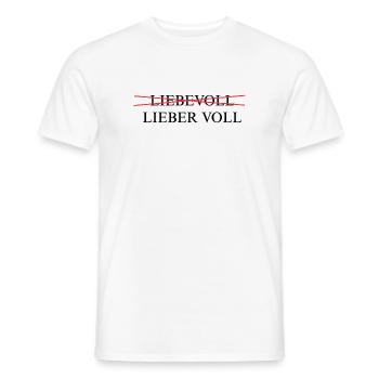 Mieux vaut être plein qu’aimer - Chemise de fête drôle - T-shirt homme - blanc - Devant - AI Model Male 178 dark (178cm)