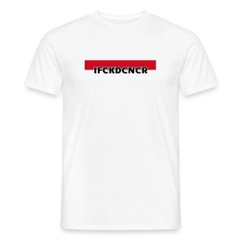 I FUCKED CANCER - Brustring  - Männer T-Shirt - Weiß - Vorne - AI Model Male 178 dark (178cm)