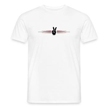 Peace Hand Comic Linie - Männer T-Shirt - Weiß - Vorne - AI Model Male 178 dark (178cm)