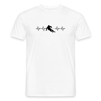 Skieur Skieur Ski ECG Battement de cœur - T-shirt homme - blanc - Devant - AI Model Male 178 dark (178cm)
