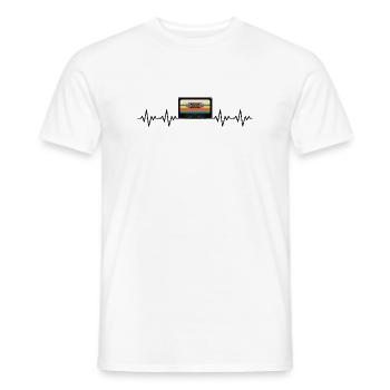 Kassette Retro EKG Herzschlag - Männer T-Shirt - Weiß - Vorne - AI Model Male 178 dark (178cm)