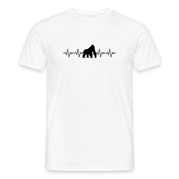 Gorilla EKG Herzschlag - Männer T-Shirt - Weiß - Vorne - AI Model Male 178 dark (178cm)