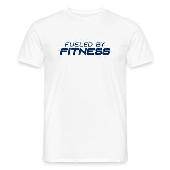 Alimenté par la forme physique - Sport - Salle de sport - Athlétisme - T-shirt homme - blanc - Devant - AI Model Male 178 dark (178cm)