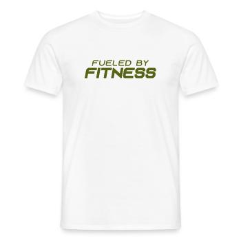 Alimenté par la forme physique - Sport - Salle de sport - Athlétisme - T-shirt homme - blanc - Devant - AI Model Male 178 dark (178cm)