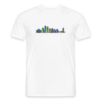 Art de la pagode à un pilier de la skyline de la ville de Hanoï - T-shirt homme - blanc - Devant - AI Model Male 178 dark (178cm)