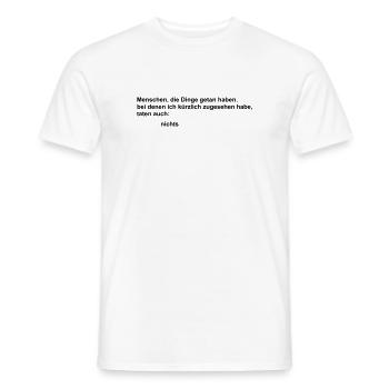 also done - Men's T-Shirt - white - Front - AI Model Male 178 dark (178cm)