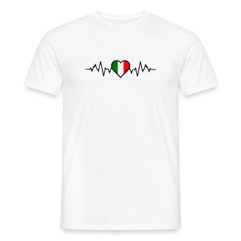 Italien Herzschlag - Männer T-Shirt - Weiß - Vorne - AI Model Male 178 dark (178cm)