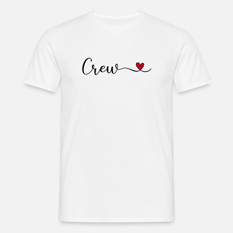 Crew mit Herz Design - Männer T-Shirt - Weiß