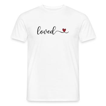 loved - Men's T-Shirt - white - Front - AI Model Male 178 dark (178cm)