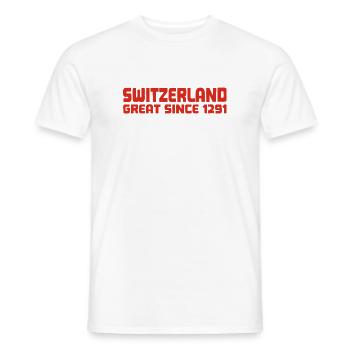 Suisse - Grande depuis 1291 - Schweiz - Schwiiz - T-shirt homme - blanc - Devant - AI Model Male 178 dark (178cm)