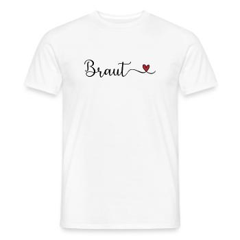 Braut Tyüpgraphie mit Herz - Männer T-Shirt - Weiß - Vorne - AI Model Male 178 dark (178cm)